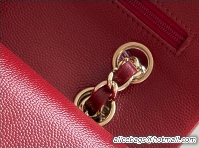 Shop Best Chanel Grained Calfskin Medium Classic Flap Bag A01112 Burgundy/Light Gold 2026 Original Quality