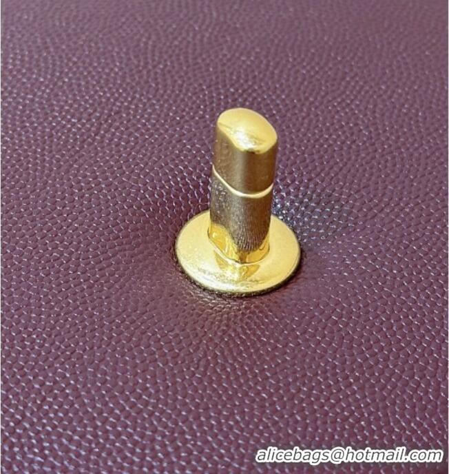 Best Price Chanel Small Flap Bag in Grained Shiny Calfskin AS6130 Burgundy Spring-Summer 2026 Top Quality