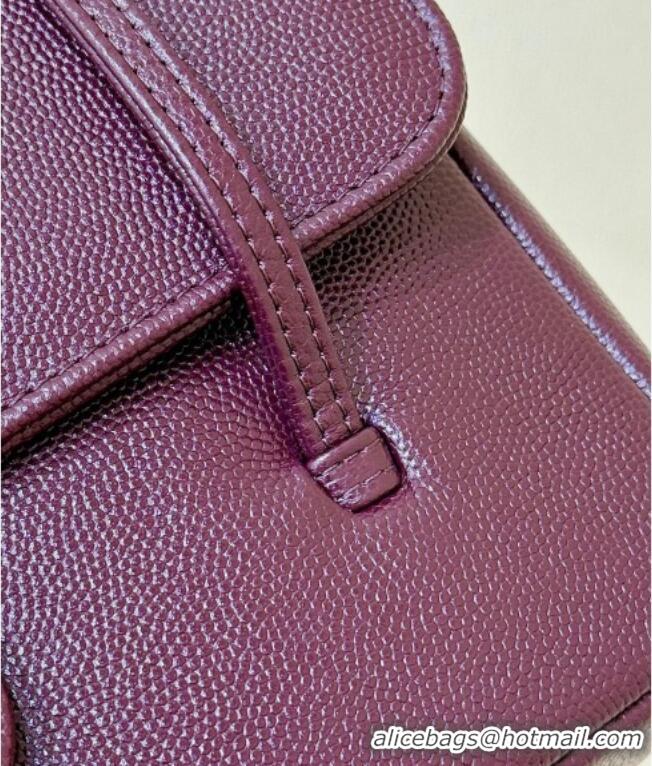 Best Price Chanel Small Flap Bag in Grained Shiny Calfskin AS6130 Burgundy Spring-Summer 2026 Top Quality