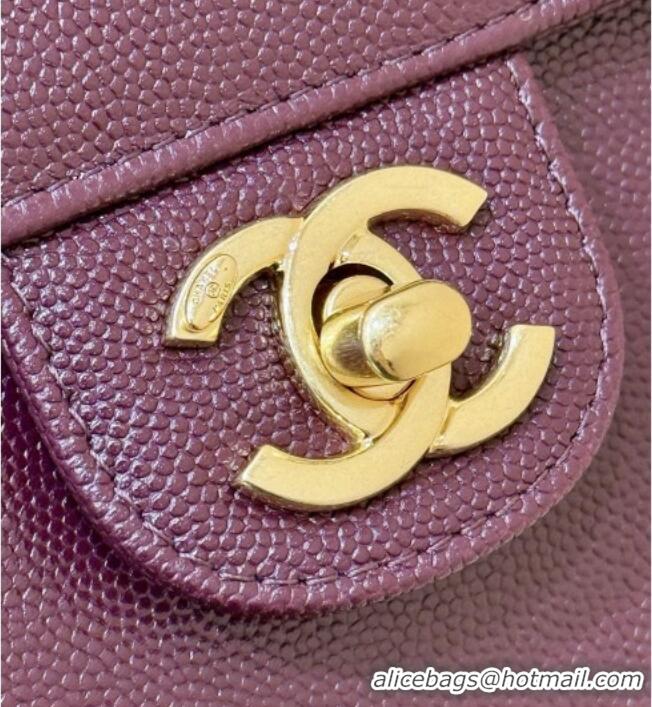 Best Price Chanel Small Flap Bag in Grained Shiny Calfskin AS6130 Burgundy Spring-Summer 2026 Top Quality