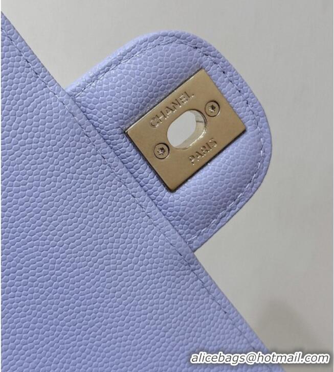 Reasonable Price Chanel Small Flap Bag in Grained Shiny Calfskin AS6130 Lilac Spring-Summer 2026 Top Quality