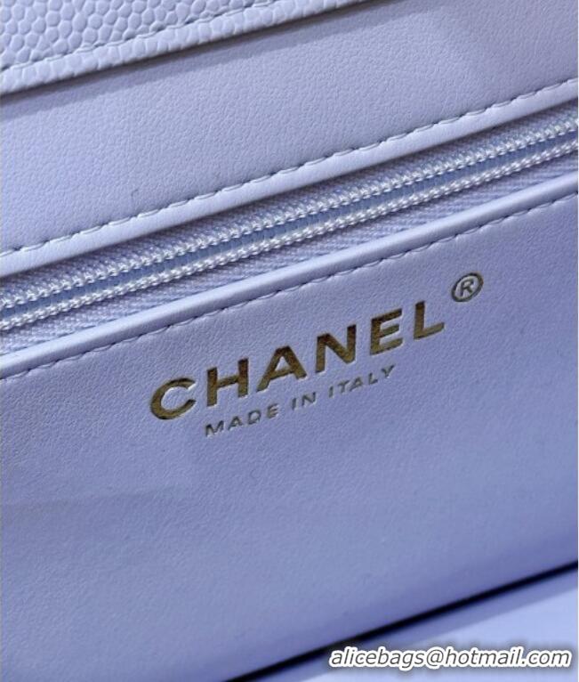 Reasonable Price Chanel Small Flap Bag in Grained Shiny Calfskin AS6130 Lilac Spring-Summer 2026 Top Quality
