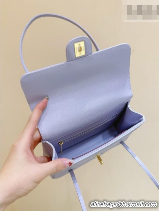 Reasonable Price Chanel Small Flap Bag in Grained Shiny Calfskin AS6130 Lilac Spring-Summer 2026 Top Quality