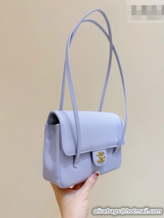 Reasonable Price Chanel Small Flap Bag in Grained Shiny Calfskin AS6130 Lilac Spring-Summer 2026 Top Quality