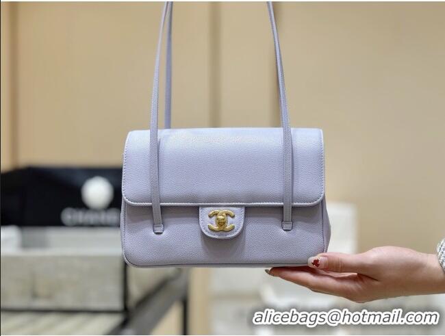 Reasonable Price Chanel Small Flap Bag in Grained Shiny Calfskin AS6130 Lilac Spring-Summer 2026 Top Quality