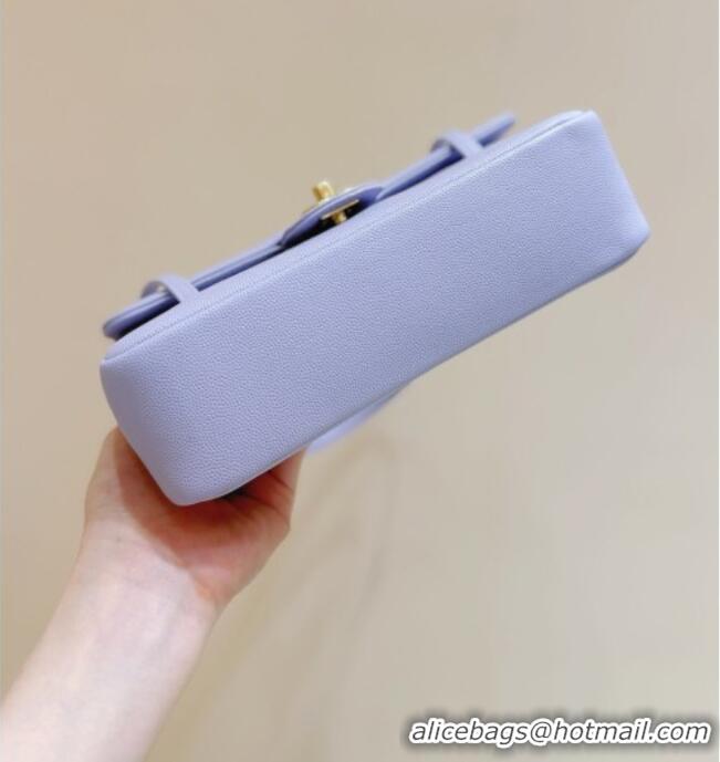 Reasonable Price Chanel Small Flap Bag in Grained Shiny Calfskin AS6130 Lilac Spring-Summer 2026 Top Quality