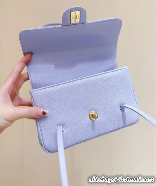 Reasonable Price Chanel Small Flap Bag in Grained Shiny Calfskin AS6130 Lilac Spring-Summer 2026 Top Quality