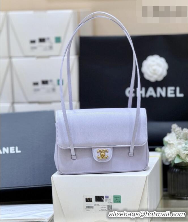 Reasonable Price Chanel Small Flap Bag in Grained Shiny Calfskin AS6130 Lilac Spring-Summer 2026 Top Quality