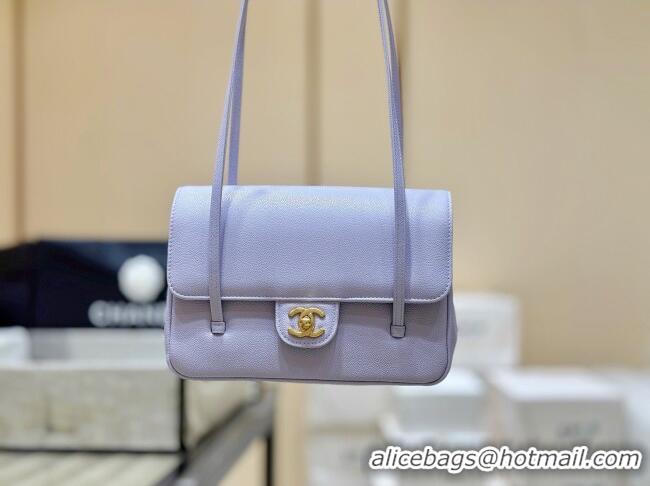 Reasonable Price Chanel Small Flap Bag in Grained Shiny Calfskin AS6130 Lilac Spring-Summer 2026 Top Quality