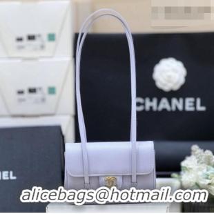 Trendy Design Chanel Grained Shiny Calfskin Clutch with Leather Strap AP5068 Lilac 2026 Top Quality