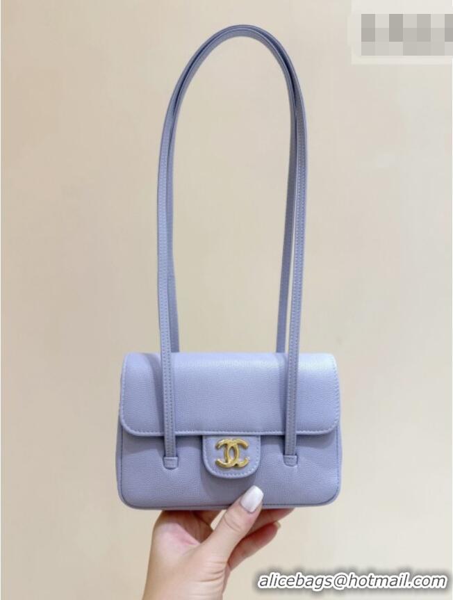 Trendy Design Chanel Grained Shiny Calfskin Clutch with Leather Strap AP5068 Lilac 2026 Top Quality