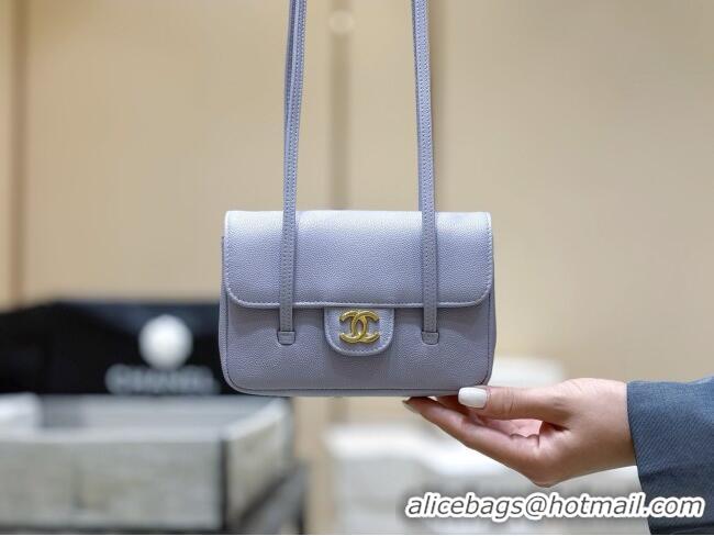 Trendy Design Chanel Grained Shiny Calfskin Clutch with Leather Strap AP5068 Lilac 2026 Top Quality
