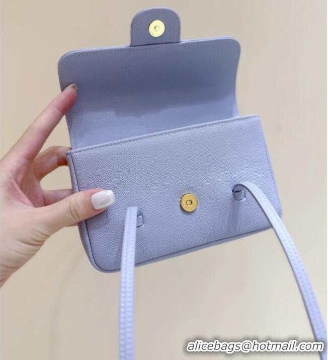 Trendy Design Chanel Grained Shiny Calfskin Clutch with Leather Strap AP5068 Lilac 2026 Top Quality
