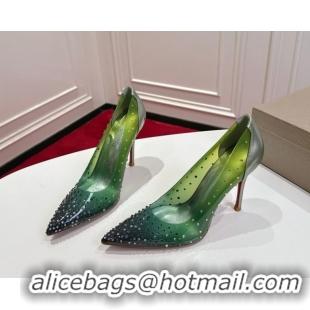 Best Grade Christian Louboutin PVC Pumps 10cm with Strass 0225094 Green 2026