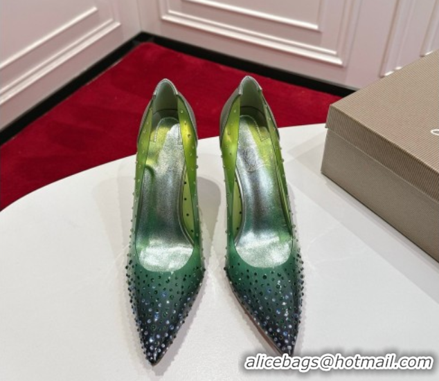Best Grade Christian Louboutin PVC Pumps 10cm with Strass 0225094 Green 2026