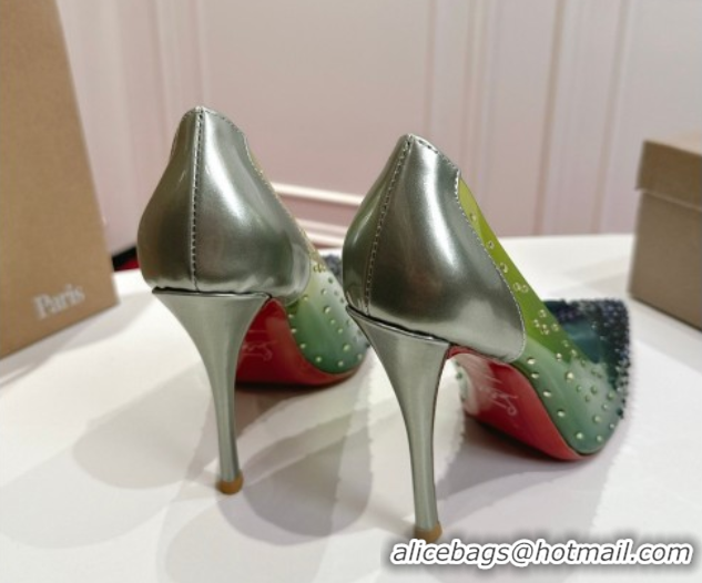 Best Grade Christian Louboutin PVC Pumps 10cm with Strass 0225094 Green 2026