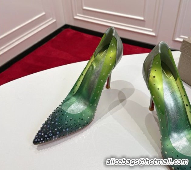 Best Grade Christian Louboutin PVC Pumps 10cm with Strass 0225094 Green 2026