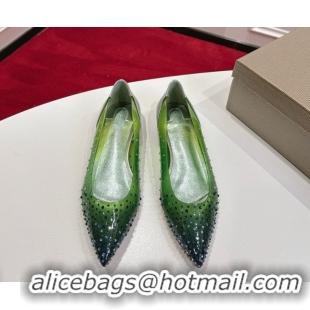 Hot Style Christian Louboutin PVC Ballerinas Flat with Strass 0225096 Green 2026