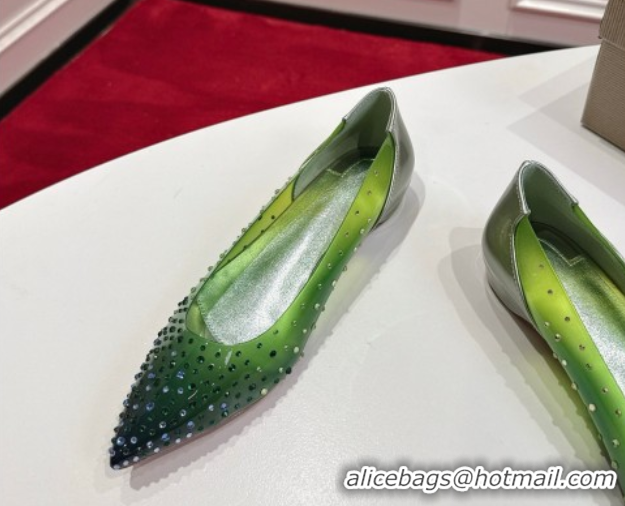 Hot Style Christian Louboutin PVC Ballerinas Flat with Strass 0225096 Green 2026
