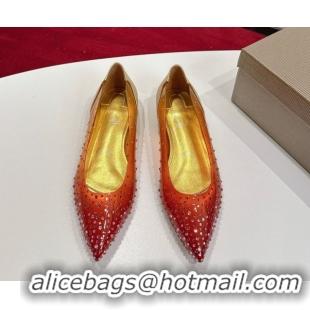 Pretty Style Christian Louboutin PVC Ballerinas Flat with Strass 0225096 Orange 2026