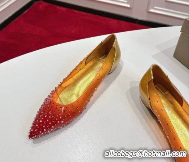 Pretty Style Christian Louboutin PVC Ballerinas Flat with Strass 0225096 Orange 2026