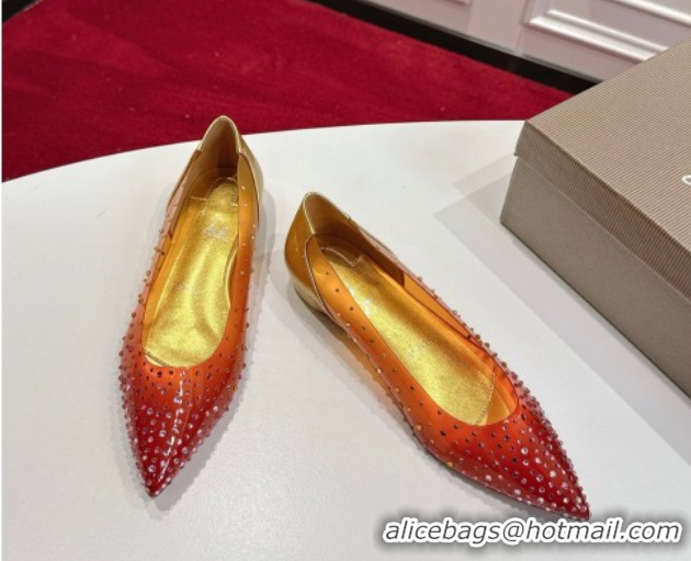 Pretty Style Christian Louboutin PVC Ballerinas Flat with Strass 0225096 Orange 2026
