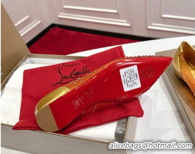 Pretty Style Christian Louboutin PVC Ballerinas Flat with Strass 0225096 Orange 2026