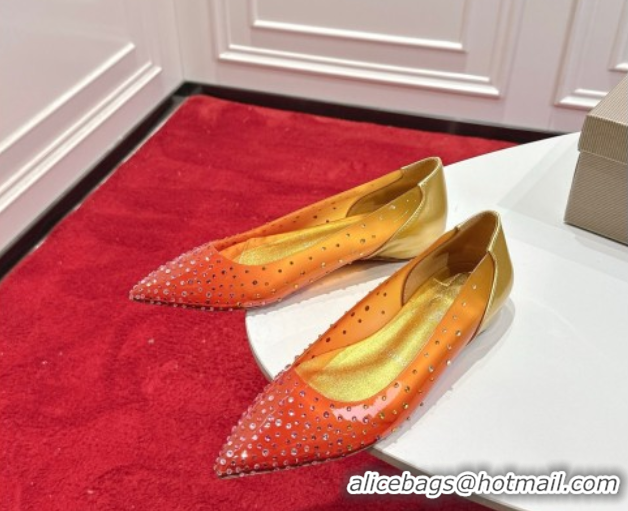 Pretty Style Christian Louboutin PVC Ballerinas Flat with Strass 0225096 Orange 2026