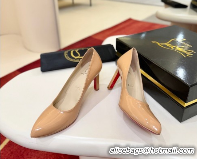 Good Looking Christian Louboutin Fannylove Pumps 8.5cm in Patent Leather 0225098 Nude 2026