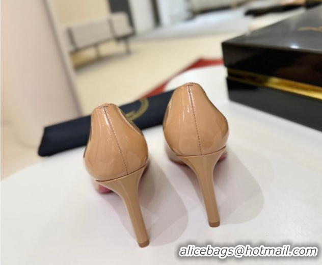 Good Looking Christian Louboutin Fannylove Pumps 8.5cm in Patent Leather 0225098 Nude 2026