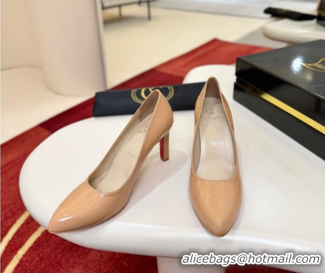 Good Looking Christian Louboutin Fannylove Pumps 8.5cm in Patent Leather 0225098 Nude 2026