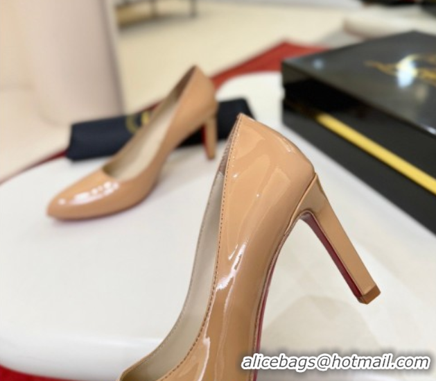 Good Looking Christian Louboutin Fannylove Pumps 8.5cm in Patent Leather 0225098 Nude 2026