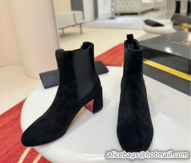 Unique Style Christian Louboutin Turelastic Heel Ankle Boots 5.5cm in Suede 0225102 Black 2026