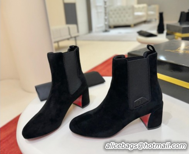 Unique Style Christian Louboutin Turelastic Heel Ankle Boots 5.5cm in Suede 0225102 Black 2026