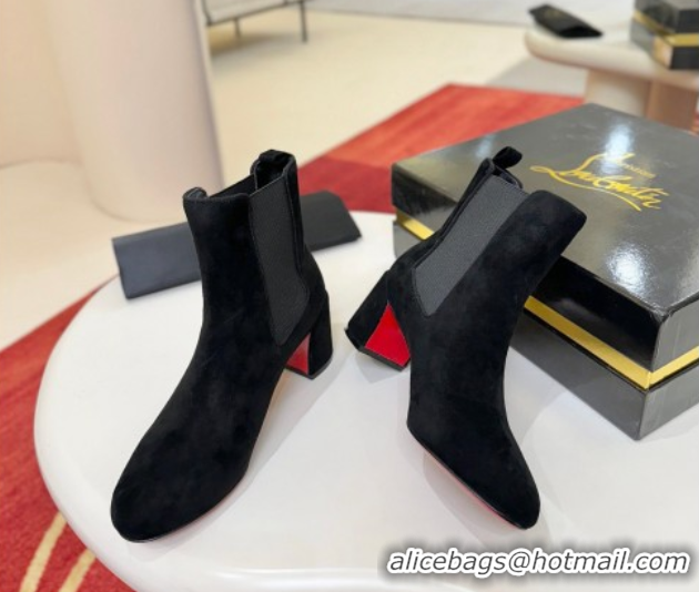 Unique Style Christian Louboutin Turelastic Heel Ankle Boots 5.5cm in Suede 0225102 Black 2026