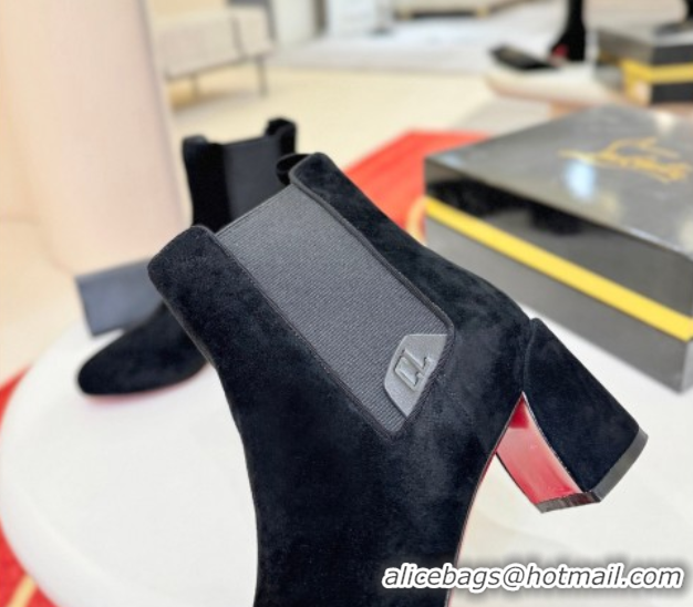 Unique Style Christian Louboutin Turelastic Heel Ankle Boots 5.5cm in Suede 0225102 Black 2026