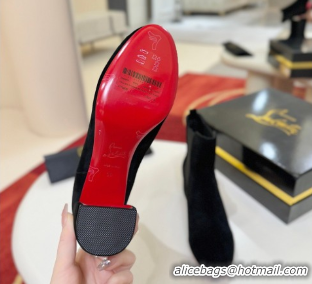 Unique Style Christian Louboutin Turelastic Heel Ankle Boots 5.5cm in Suede 0225102 Black 2026
