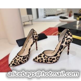 Shop Duplicate Christian Louboutin Iriza Pumps 10cm in Leopard Print 0225103 Beige 2026