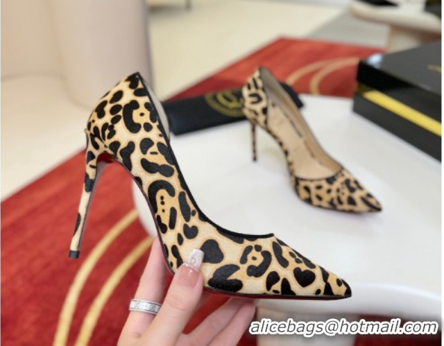 Shop Duplicate Christian Louboutin Iriza Pumps 10cm in Leopard Print 0225103 Beige 2026