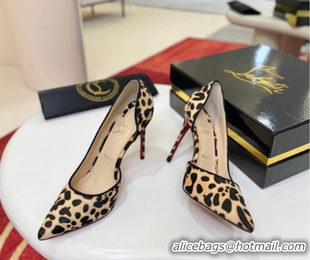 Shop Duplicate Christian Louboutin Iriza Pumps 10cm in Leopard Print 0225103 Beige 2026