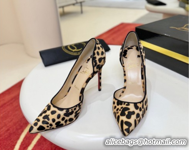 Shop Duplicate Christian Louboutin Iriza Pumps 10cm in Leopard Print 0225103 Beige 2026