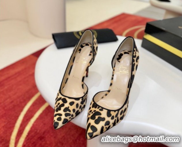 Shop Duplicate Christian Louboutin Iriza Pumps 10cm in Leopard Print 0225103 Beige 2026