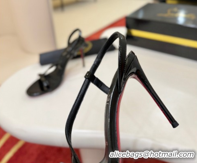Best Product Christian Louboutin Rosalie Heel Sandals 8.5cm in Patent Leather 0225105 Black 2026