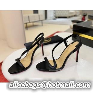 Classic Hot Christian Louboutin Rosalie Heel Sandals 8.5cm in Calf Leather 0225105 Black 2026