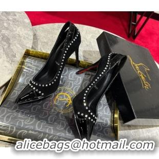 Grade Quality Christian Louboutin Duvette Strass Pumps 10cm in Suede and Patent Leather 0225108 Black 2026
