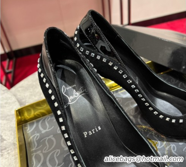 Grade Quality Christian Louboutin Duvette Strass Pumps 10cm in Suede and Patent Leather 0225108 Black 2026