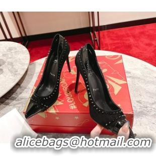 Good Quality Christian Louboutin Iriza Pumps 10cm in Suede and Patent Leather 0225109 Black 2026