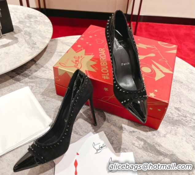 Good Quality Christian Louboutin Iriza Pumps 10cm in Suede and Patent Leather 0225109 Black 2026