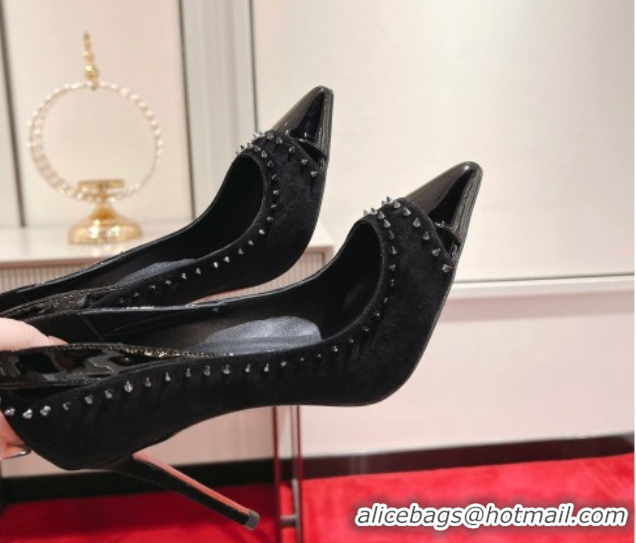 Good Quality Christian Louboutin Iriza Pumps 10cm in Suede and Patent Leather 0225109 Black 2026
