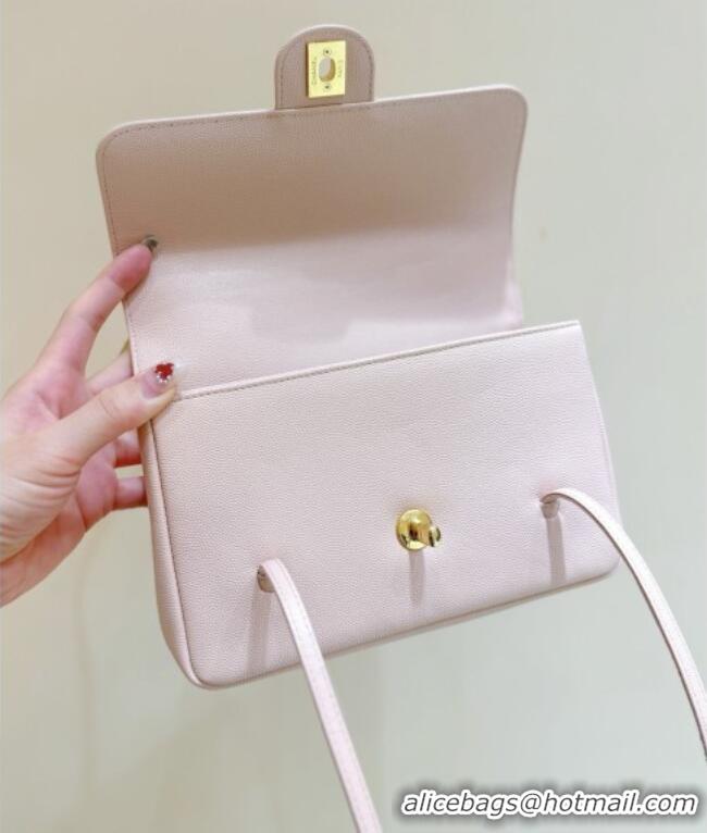 Promotional Chanel Small Flap Bag in Grained Shiny Calfskin AS6130 Light Pink Spring-Summer 2026 Top Quality